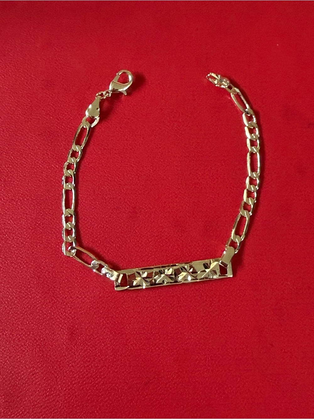 14k gold plated bracelet 7.5 inch